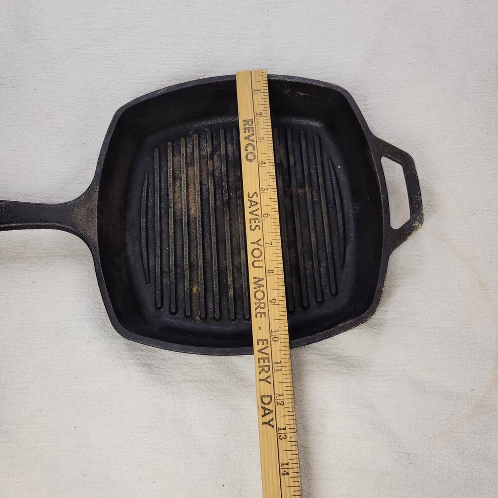 Lodge Pan Cast Iron Square Grill Pans 10 1/2” & Handle USA 289X Kitchen L8SGP - Picture 3 of 15